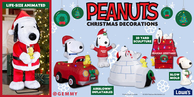 Celebrate the season with Snoopy decorations from Gemmy, available at Lowe's.