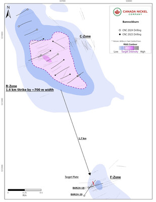 Figure-1-Bannockburn-B-zone-and-F-zone--ongoing-drill-program (CNW Group/Canada Nickel Company Inc.)