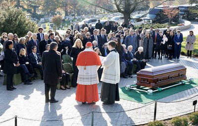 ARLINGTON — NOV 25: Members of the Kennedy family gather to see Ethel Kennedy, wife of Sen. Robert F. Kennedy buried next to him at Arlington National Cemetery, Arlington, Virginia, November 25, 2024. (Photo by David Hume Kennerly/Pool).