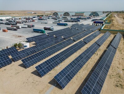 A 700kW solar photovoltaic powerplant has been installed at UNHCR's Emergency Logistics Hub in Termez.Ó UNHCR/Elyor Nemat