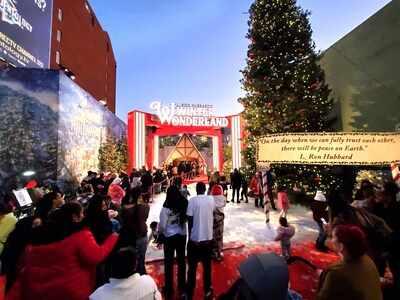 Each year, Winter Wonderland continues the tradition begun in 1983 by L. Ron Hubbard: the gift of a giant Christmas Tree in a holiday setting on Hollywood’s Walk of Fame.