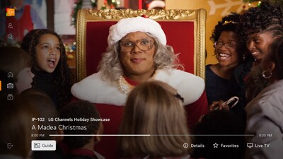 From fan-favorites films like A Madea Christmas, 12 Dogs of Christmas: Great Puppy Rescue, A Christmas Princess, and The Dog Who Saved Christmas, to many more timeless holiday gems, LG Channels Holiday Showcase is the ultimate destination for holiday entertainment.