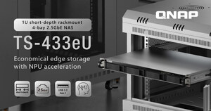 QNAP annonce le TS-433eU, un NAS monté en rack de faible profondeur avec accélération NPU et double 2,5GbE