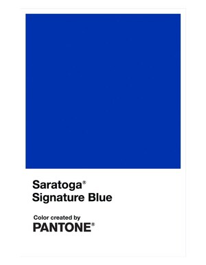 THE DISTINCT COBALT BLUE OF SARATOGA® SPRING WATER NOW HAS AN OFFICIAL PANTONE® COLOR: SARATOGA® SIGNATURE BLUE, COLOR 286 C