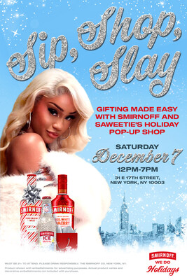 Smirnoff and Saweetie are teaming up for a one-day-only holiday pop-up in New York City.