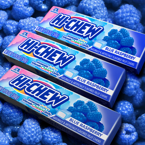HI-CHEW® debuts Blue Raspberry Stick, the brand's newest stick format offering since 2020.