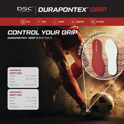 大昇化工推出採用防滑技術的 DURAPONTEX® GRIP 鞋墊，增強運動員整體的控制力與敏捷度。