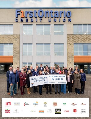 FirstOntario Credit Union was proud to provide a donation to area food banks to support the ongoing need in our communities. (CNW Group/FirstOntario Credit Union)