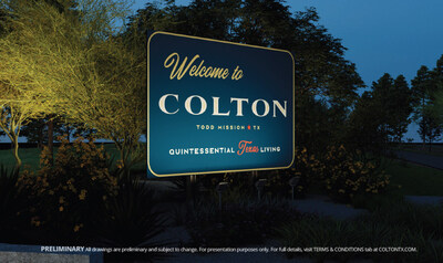 Welcome Entry sign for COLTON by AIRIA Development Company