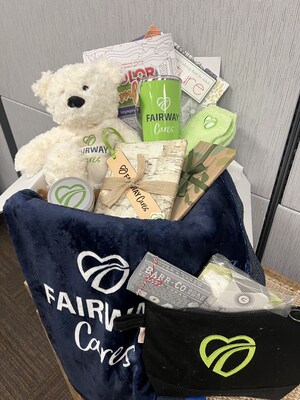 A typical care package assembled by Fairway Cares