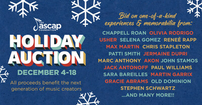 Usher, Chappell Roan, Noah Kahan, Selena Gomez, Chris Stapleton & More Donate One-Of-A-Kind Experiences And Items to ASCAP Foundation Holiday Auction to Support Music Education and Talent Development Programs Across the US