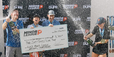 Minor League Pickleball champions celebrate their victory at the 2023 National Championship, powered by DUPR.