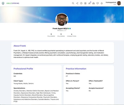 Public profile example, Halespring