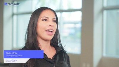 Nidia Mota, COO of Advanced Imaging, describes the experience she has had using RamSoft software to operate the front office operations and the imaging infrastructure for her practice. (CNW Group/RamSoft Inc.)