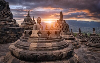 Borobudur Temple at Yogyakarta Java Indonesia.