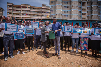 The Bucket Ministry local missionaries distributed 81,777 Sawyer PointONE filters connected to buckets, providing all 408,478 Kibera residents with access to clean water.