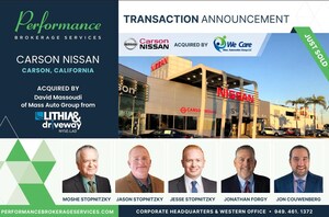 Performance Brokerage Services Represents Lithia &amp; Driveway (LAD) on the Sale of Carson Nissan in California