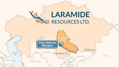 Figure 1: Map of Kazakhstan, showing project location in the Chu-Sarysu Basin (CNW Group/Laramide Resources Ltd.)