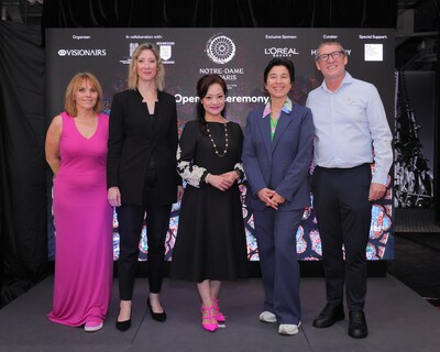 (From left to right) Ms. Lydie Blandeau, CEO and co-founder of Visionairs; Mrs. Christile Drulhe, Consul General of France in Hong Kong and Macau; Ms. Eva Yu, President& Managing Director of L'Oréal Hong Kong; Mrs. Eva Nguyen Binh, President of Institut Français; Mr. André de Sá Moreira, Director of Exhibitions at Histovery