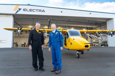 NASA Administrator Bill Nelson and Electra Chief Test Pilot Cody Allee flew from Electra’s headquarters in Manassas, VA. (Credit: Electra)