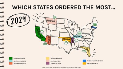 2024 Most Ordered Meal Map