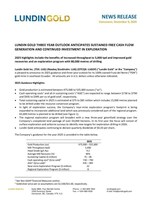 LUNDIN GOLD THREE YEAR OUTLOOK ANTICIPATES SUSTAINED FREE CASH FLOW GENERATION AND CONTINUED INVESTMENT IN EXPLORATION (CNW Group/Lundin Gold Inc.)