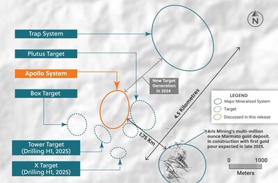 Figure 3: Plan View of the Guayabales Project Highlighting the Apollo Target Area (CNW Group/Collective Mining Ltd.)