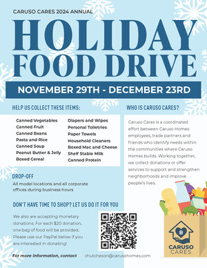 Caruso Cares Launches Holiday Food Drive to Support Local Families in Need