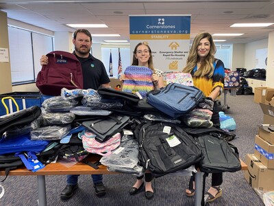 MAKING THE GRADE: MainStreet Bank employees donated 110 backpacks to Fairfax County, Virginia, students in need, partnering with local nonprofit Cornerstones to make a difference in the community.