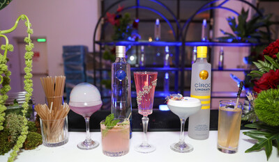 CÎROC Blue Dot and CÎROC Limonata beside creatively crafted cocktails from CÎROC's Night at the Museum Dinner on Friday, December 6 at The Rubell Museum.