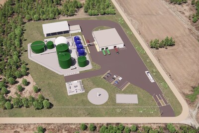 Nexus W2V's flagship facility, the Kingsbury Bioenergy Complex in La Porte, Indiana, will turn source-separated organics into renewable natural gas (RNG) (PRNewsfoto/Nexus PMG)