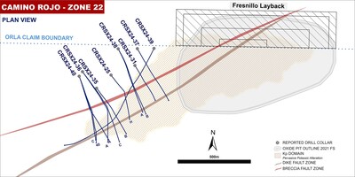 Figure 1: Plan View Showing Location of Reported Drill Holes (CNW Group/Orla Mining Ltd.)