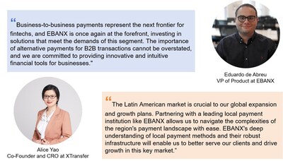 La asociación de XTransfer y EBANK facilita los pagos en el comercio B2B en América Latina