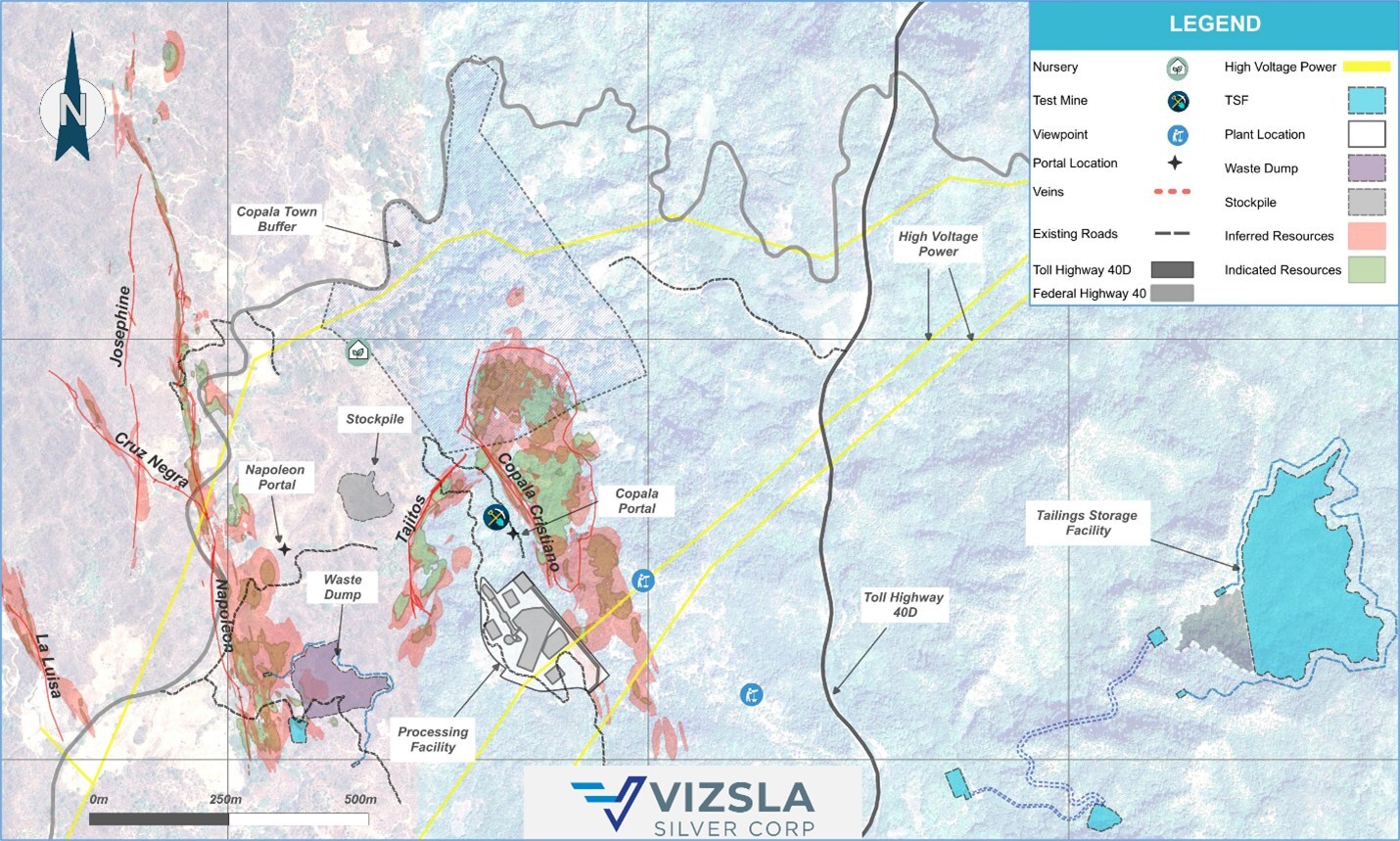 Figure 1: Map of the Panuco Project area, highlighting the test mine location and key infrastructure (CNW Group/Vizsla Silver Corp.) Figure 1: Map of the Panuco Project area, highlighting the test mine location and key infrastructure (CNW Group/Vizsla Silver Corp.)