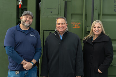 From left to right: Chris George, Eco Waste Solutions; New York State Senator George Borrello; Jean Lucas, Eco Waste Solutions CEO.