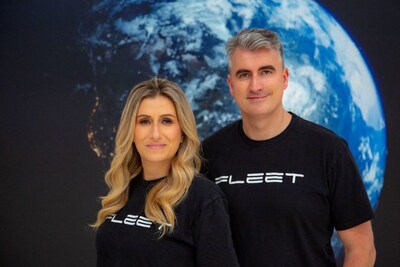 Los cofundadores de Fleet Space, Flavia Tata Nardini (directora general) y Matt Pearson (director de experiencia) (PRNewsfoto/Fleet Space)