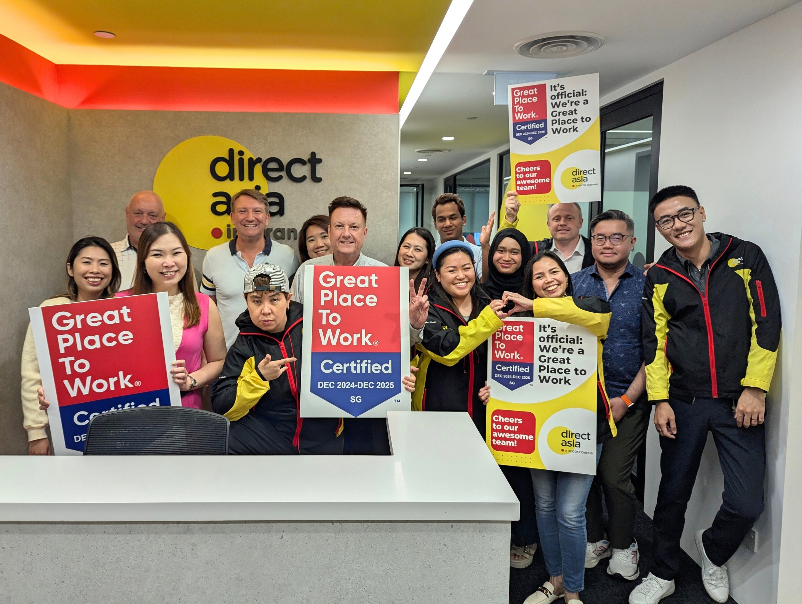 DirectAsia Insurance is certified as a Great Place to Work® achieving 82% employee satisfaction, far surpassing industry benchmark