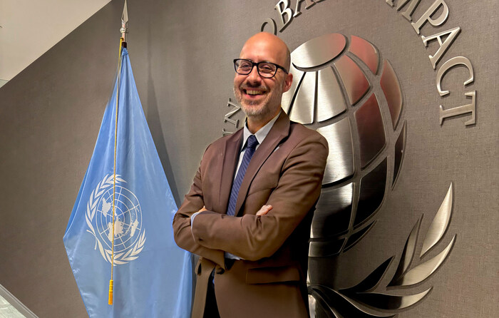 Jean Philippe au siège social du Pacte mondial des Nations Unies à New York