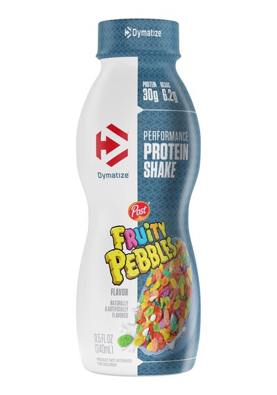 New Dymatize Performance Protein Shakes in Fruity PEBBLES™ Flavor.