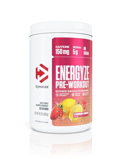 New Dymatize Energyze Pre-Workout in Strawberry Lemonade Flavor.