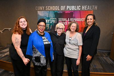 Panelists, from left:  Isabelle Villa Real Seabra, Dázon Dixon Diallo, Terry McGovern, Abigail Disney and Regina Davis Moss.