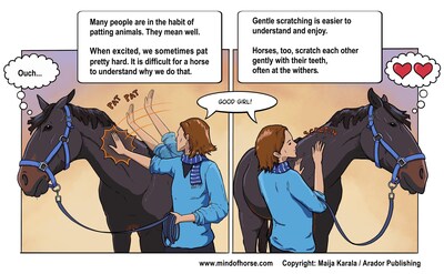 Scientists have uncovered fascinating insights into familiar situations, such as whether horses actually want to be patted. (PRNewsfoto/Arador Publishing)