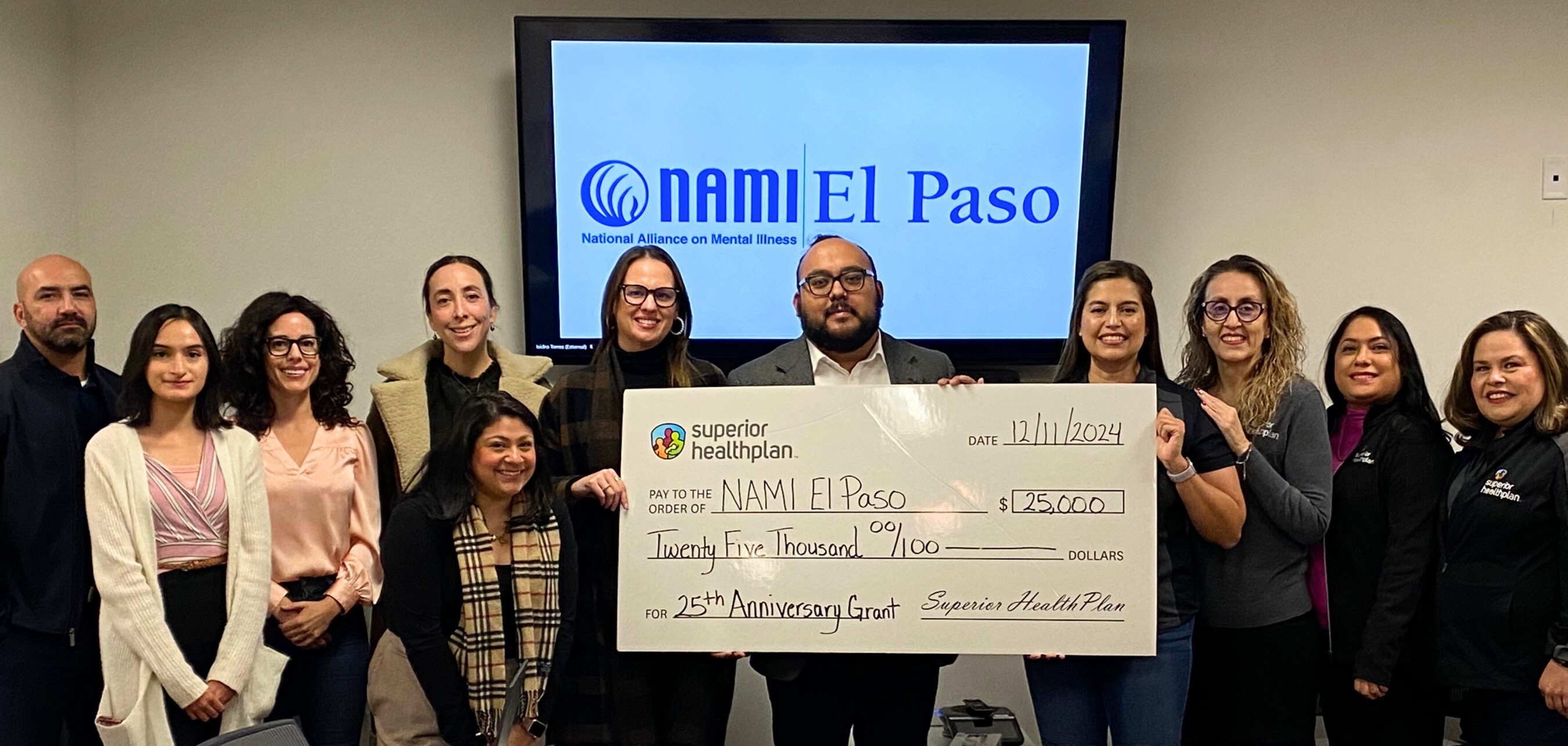 Superior HealthPlan Commemorates 25-year Anniversary by Awarding $25,000 Grant to NAMI El Paso