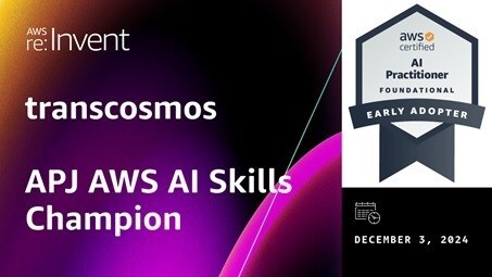 transcosmos awarded Asia Pacific Japan AWS AI Skills Champion for its Efforts towards AWS AI Certifications