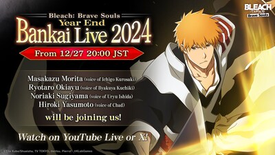 KLab Inc., a leader in online mobile games, announced that its hit 3D action game Bleach: Brave Souls is scheduled to hold the Bleach: Brave Souls Year End Bankai Live 2024 on Friday, December 27, 2024 from 20:00 (JST/UTC+9).