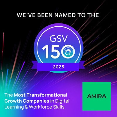 Amira Learning has been named to the highly-anticipated 2025 edition of the GSV 150.