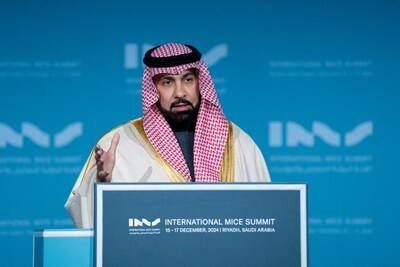 His Excellency Fahd AlRasheed, Chairman of the Board of Directors, Saudi Conventions and Exhibitions General Authority during the opening day of the International MICE Summit. (PRNewsfoto/International MICE Summit)