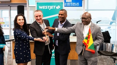 Sun seekers celebrate! WestJet inaugurates service between Toronto and Grenada (CNW Group/WESTJET, an Alberta Partnership)