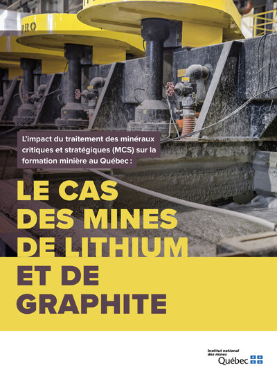 Ce rapport analyse les exigences de formation et de compétences liées aux mines de lithium et de graphite. (Groupe CNW/Institut national des mines)