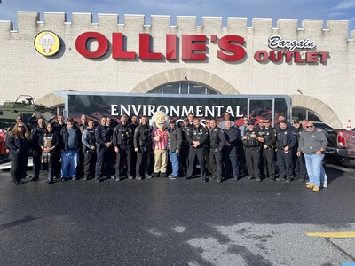 Ollie's hosts shopping spree with several local police departments in Lancaster, Pennsylvania to support Marine Toys for Tots.